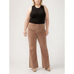 Silver Jeans Co. Isbister High Rise 70’s Flare Leg Corduroy Pant Mink Beige 22W